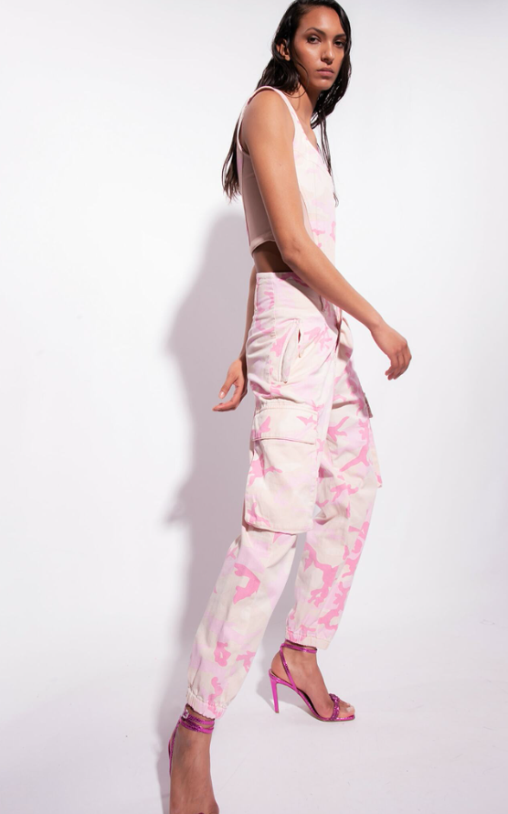 Pinko Women Trousers Fitness Cargo Pink