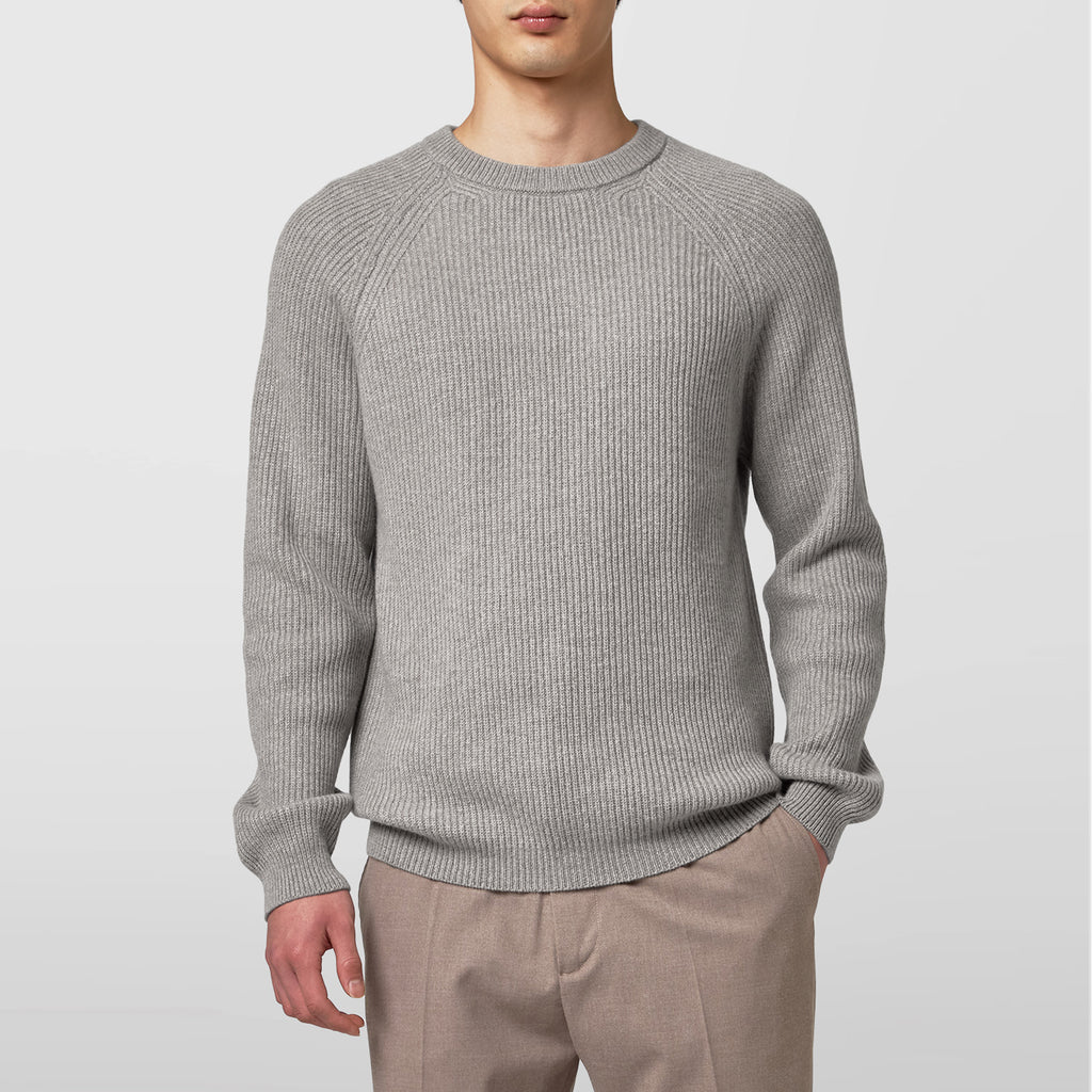 Alpha Studio Men Brioches Crewneck Sweater Grey