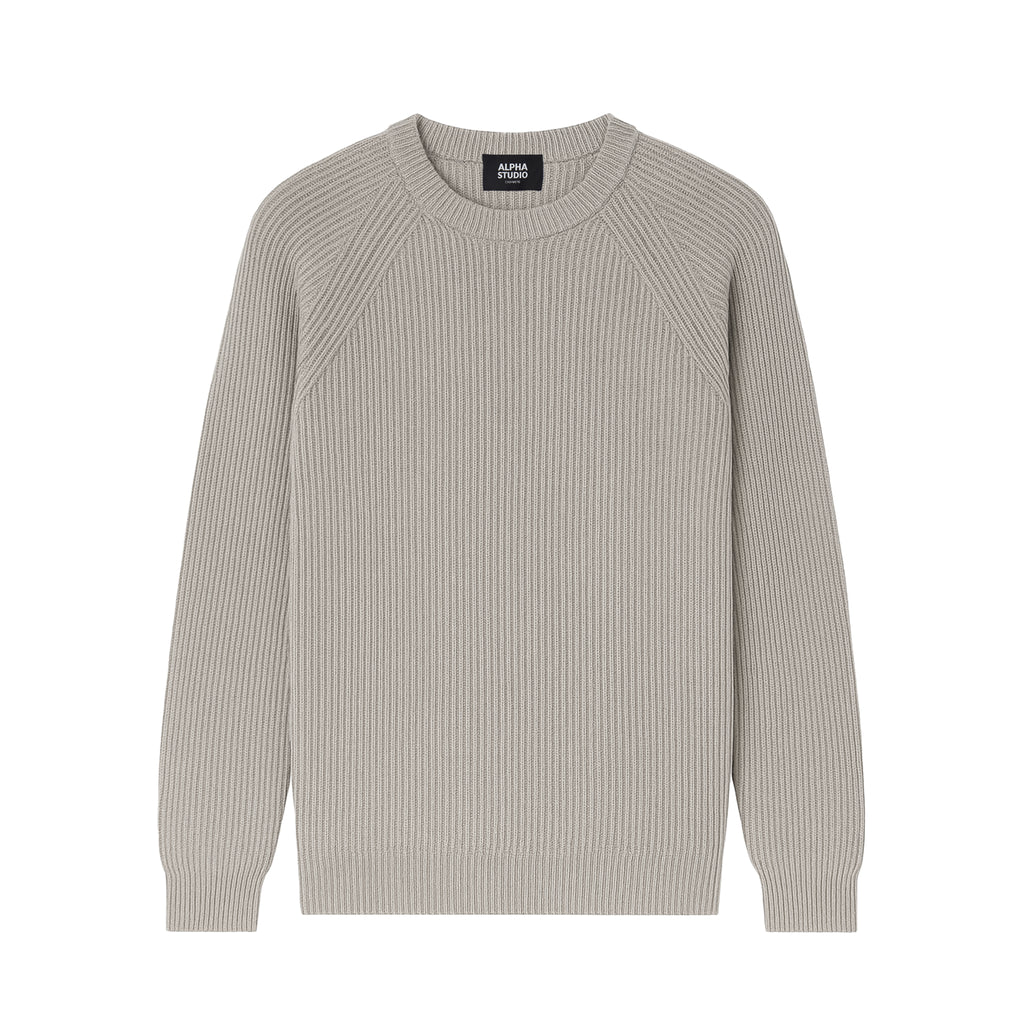 Alpha Studio Men Brioches Crewneck Sweater Grey