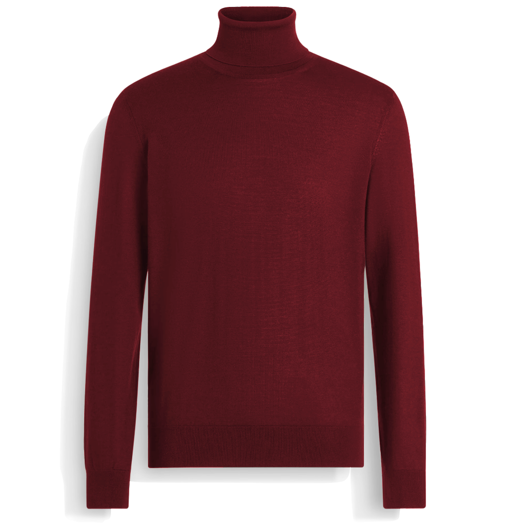 Emilio Romanelli Men Knit Turtleneck Gauge Red