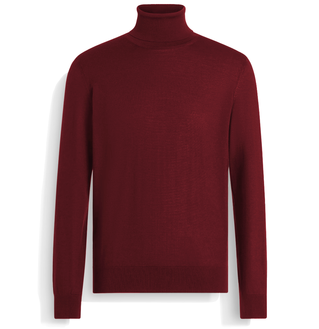 Emilio Romanelli Men Knit Turtleneck Gauge Red