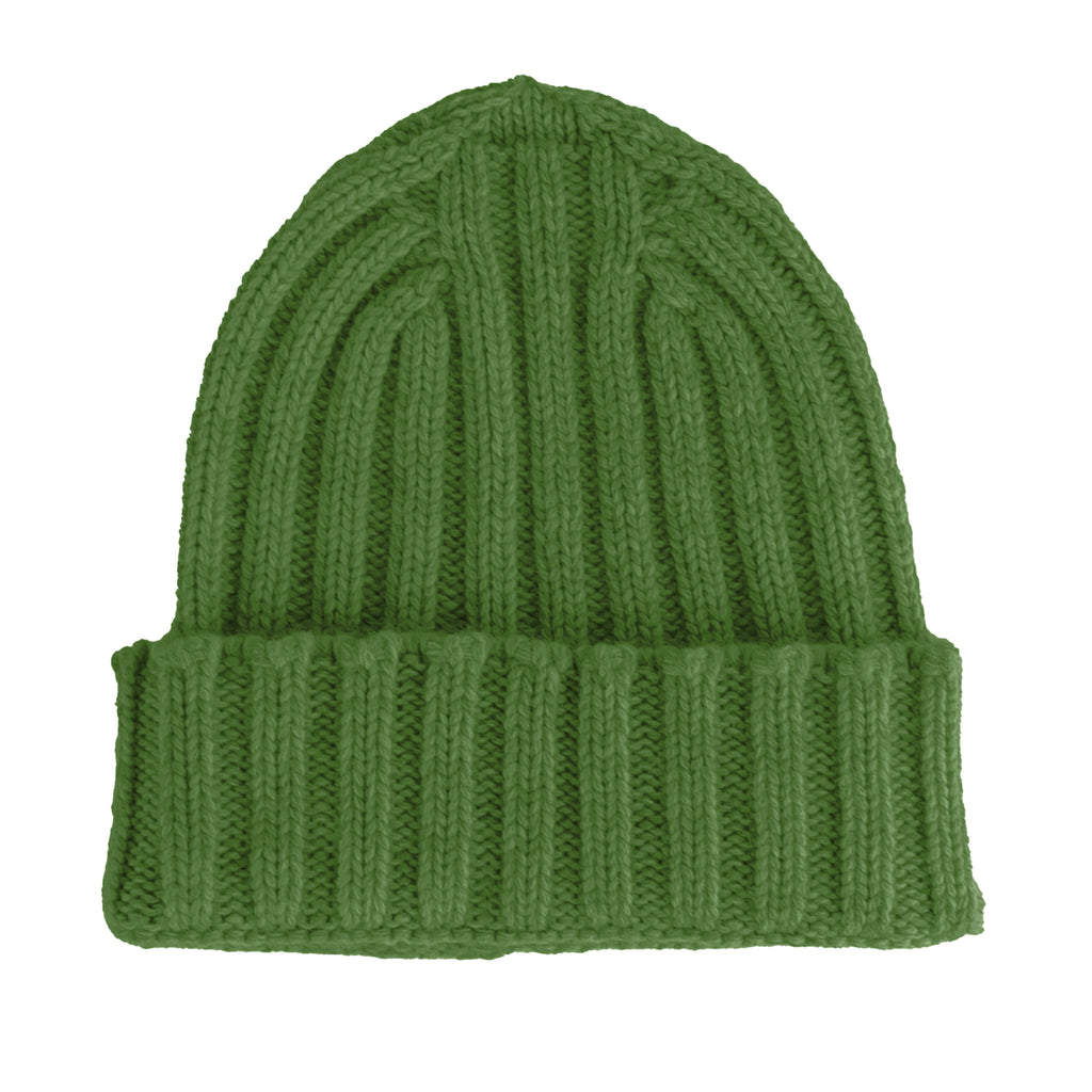 100% Cashmere Unisex Beanie Cashmere Green