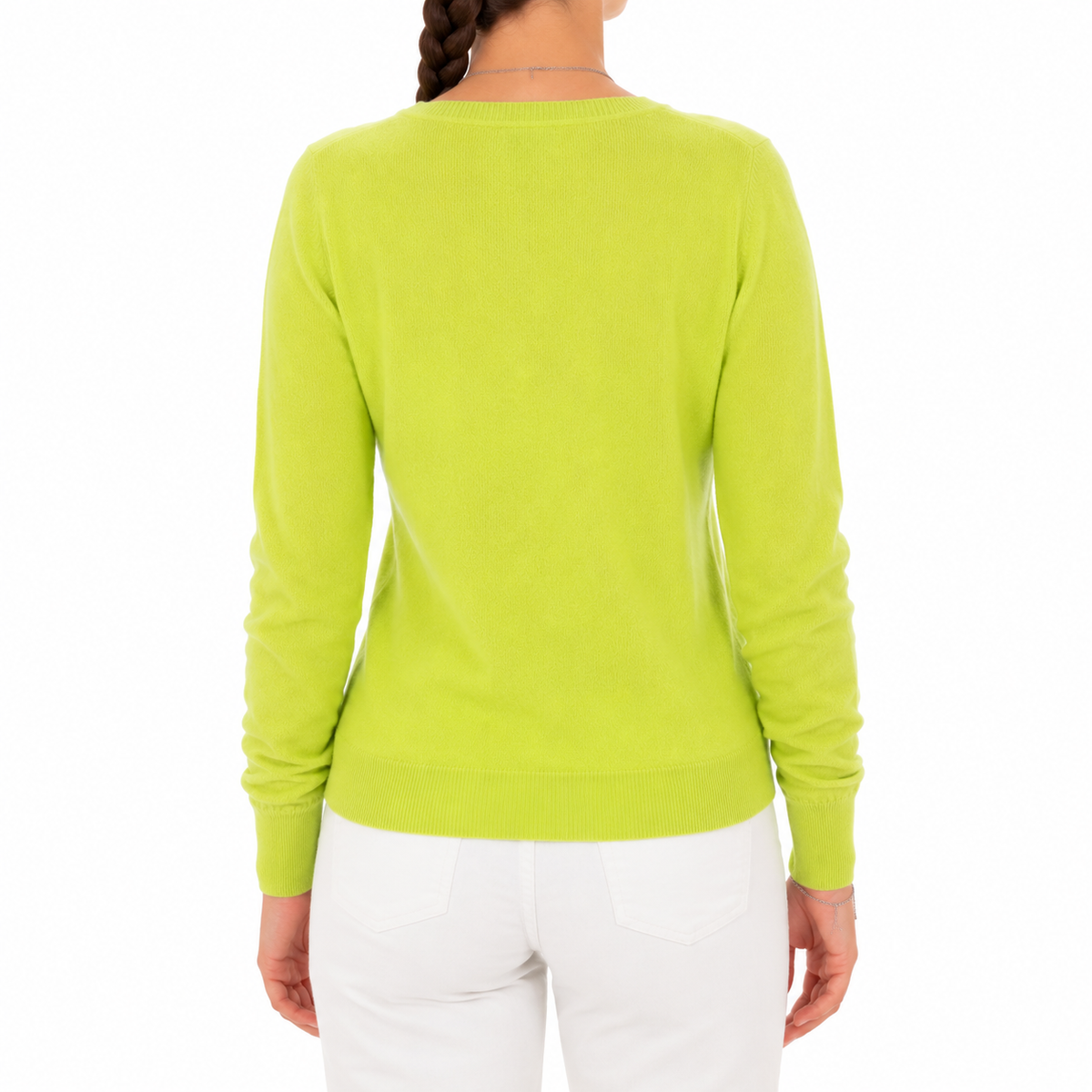 Emilio Romanelli Women Knit Cashmere V-Neck Yellow
