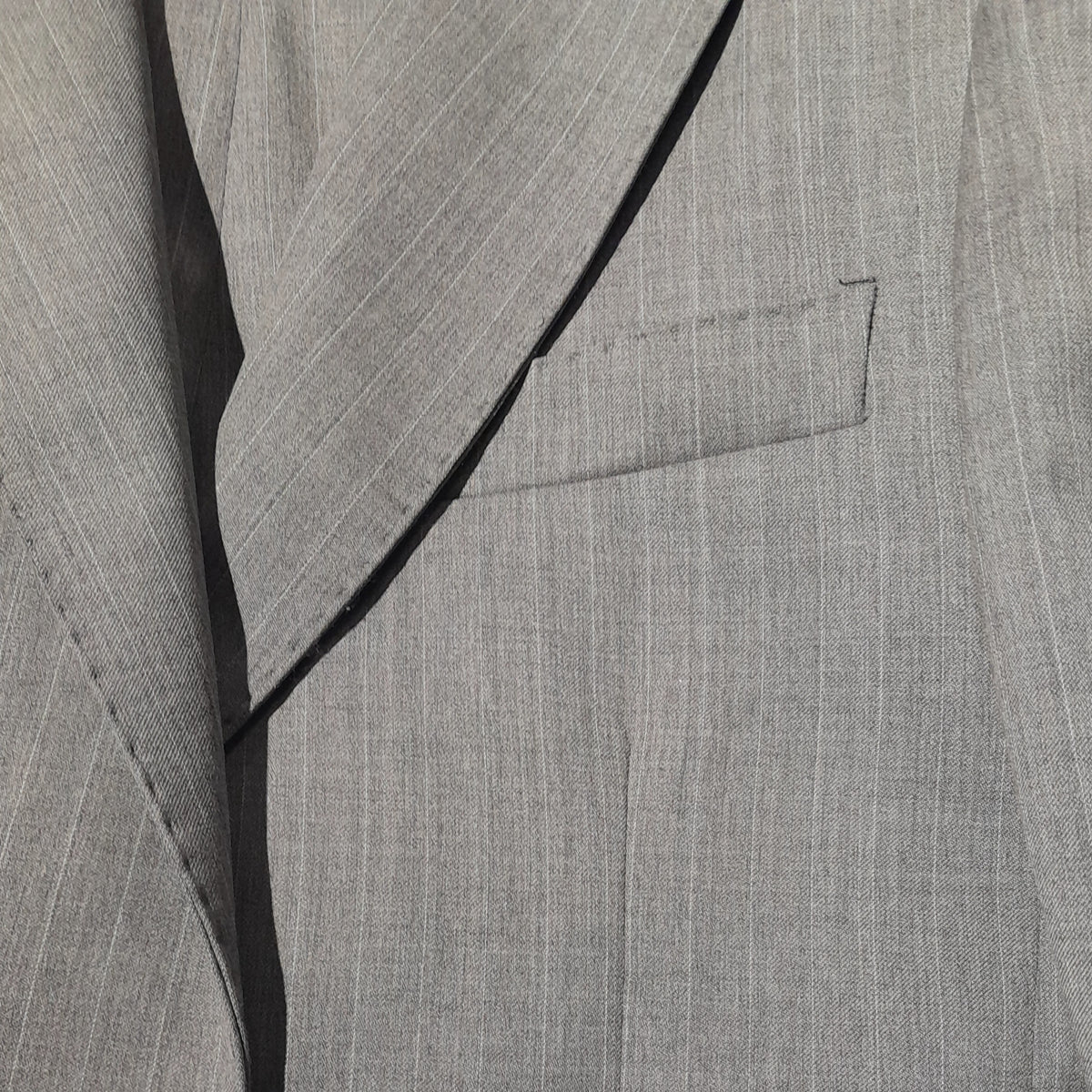 Ermenegildo Zegna Fabric Men Suit Wool Pinstripe Grey
