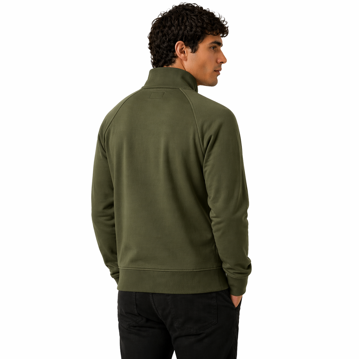 C.P. Company Men Sweatshirt Polo Collar Green