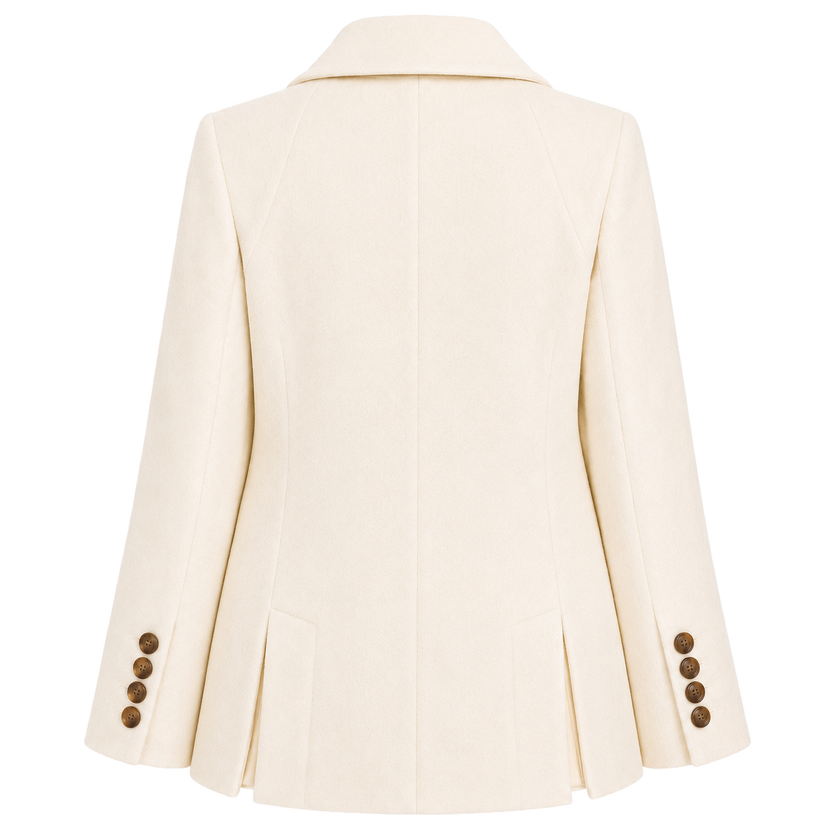 Loro Piana Fabric Women Coat Short Double-Breasted Cream White