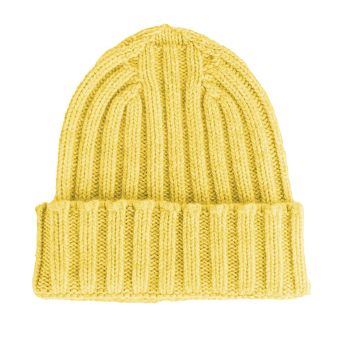 100% Cashmere Unisex Beanie Cashmere Yellow