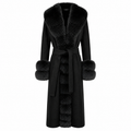 Loro Piana Fabric Women Coat Pelliccia Black
