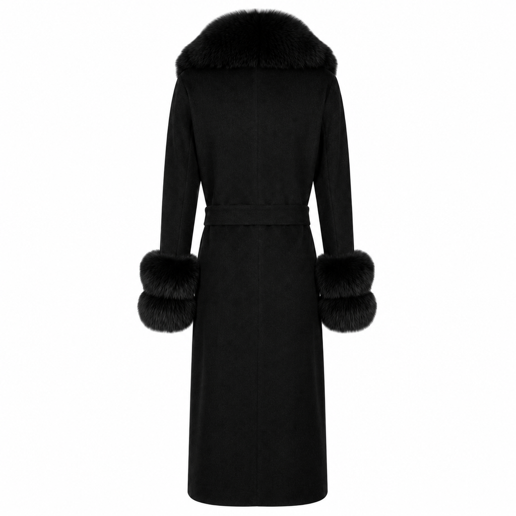 Loro Piana Fabric Women Coat Pelliccia Black