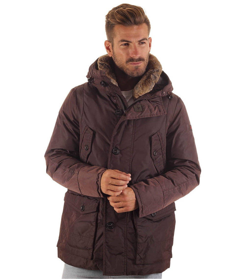 Peuterey Men Parka Hasselblad Oxford Fur Brown