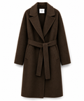 Bagutta Women Coat Long Wool Belt Brown