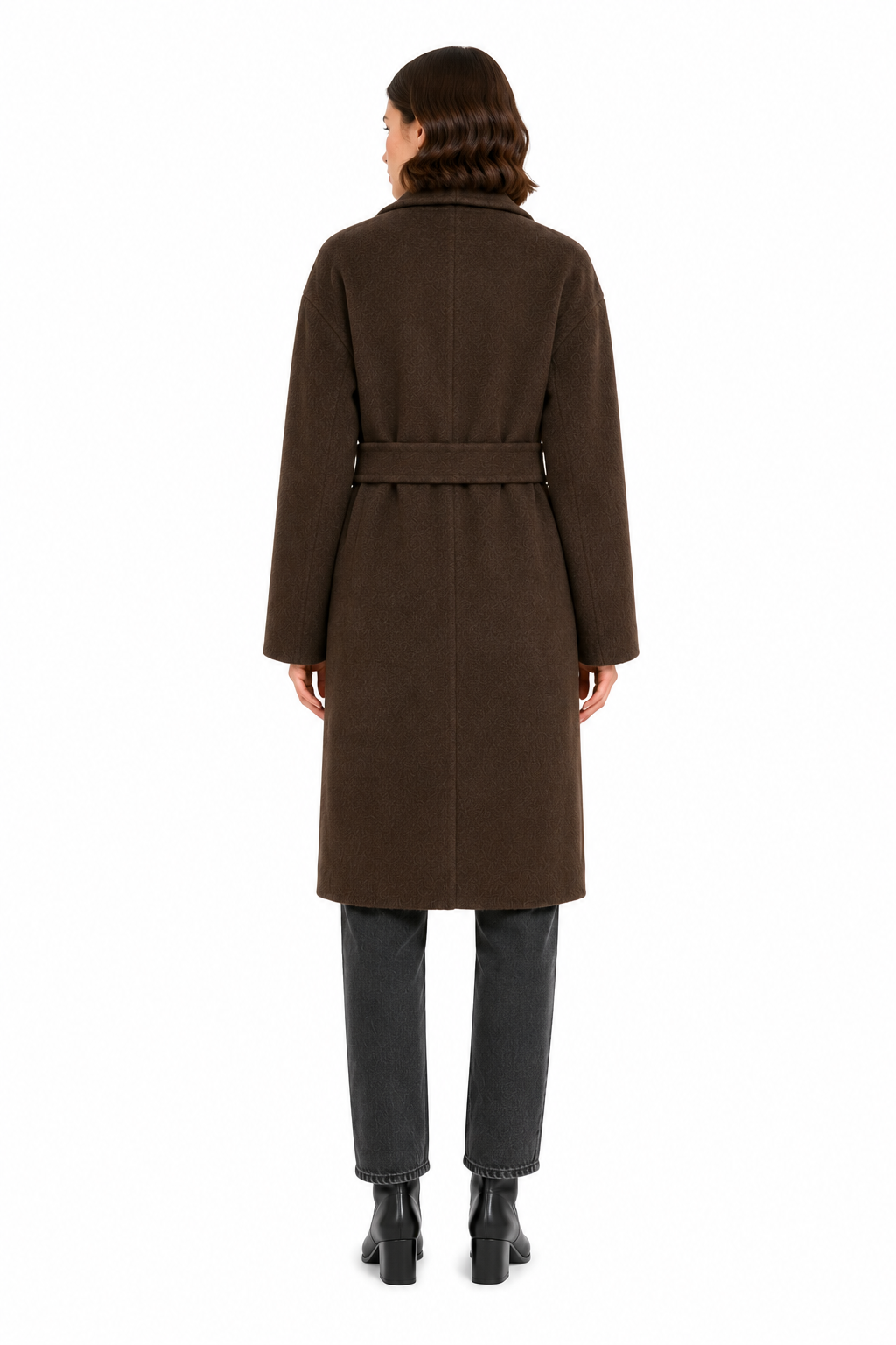 Bagutta Women Coat Long Wool Belt Brown
