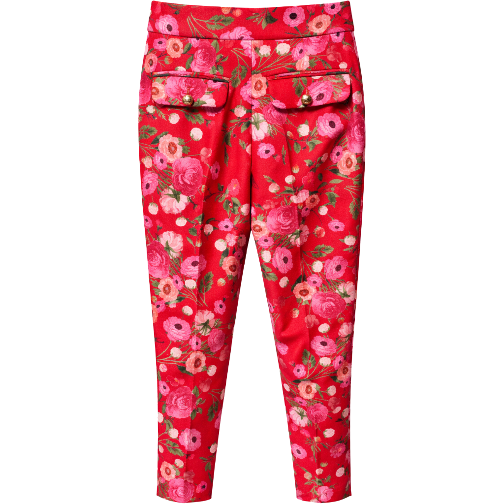 Elisabetta Franchi Women Trousers Patterned Floral Red