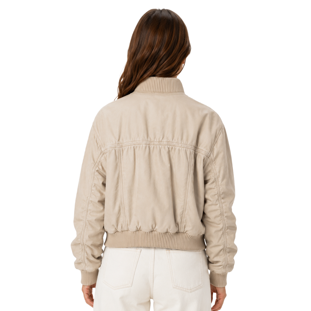 Parajumpers Women Jacket Diana Leather Beige