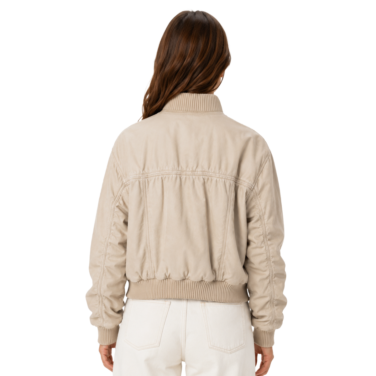 Parajumpers Women Jacket Diana Leather Beige