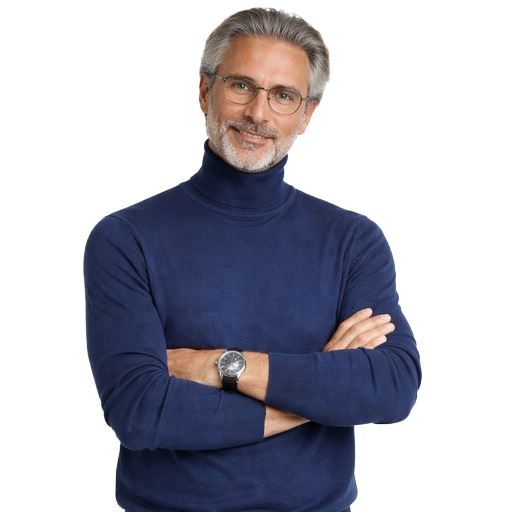 Emilio Romanelli Men Knit Turtleneck Gauge Blue