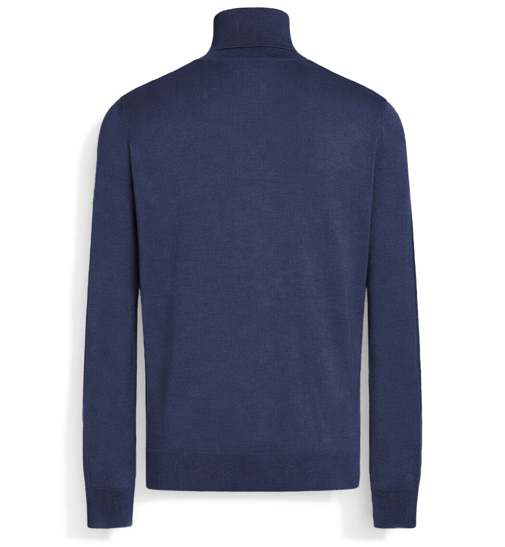 Emilio Romanelli Men Knit Turtleneck Gauge Blue
