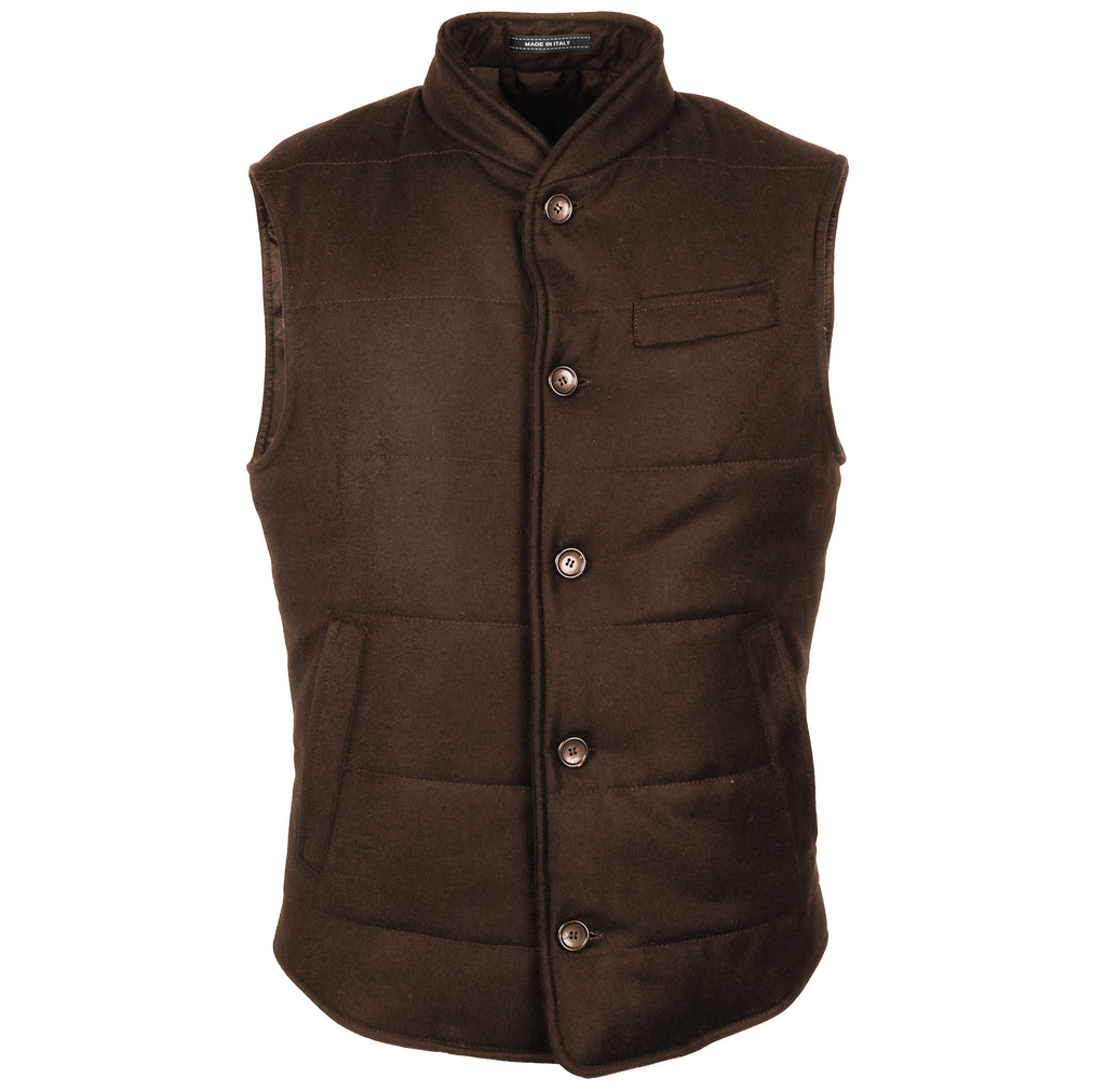 Loro Piana Fabric Men Vest Wool Cashmere Brown