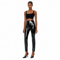 Patrizia Pepe Women Trousers Long Glossy Black
