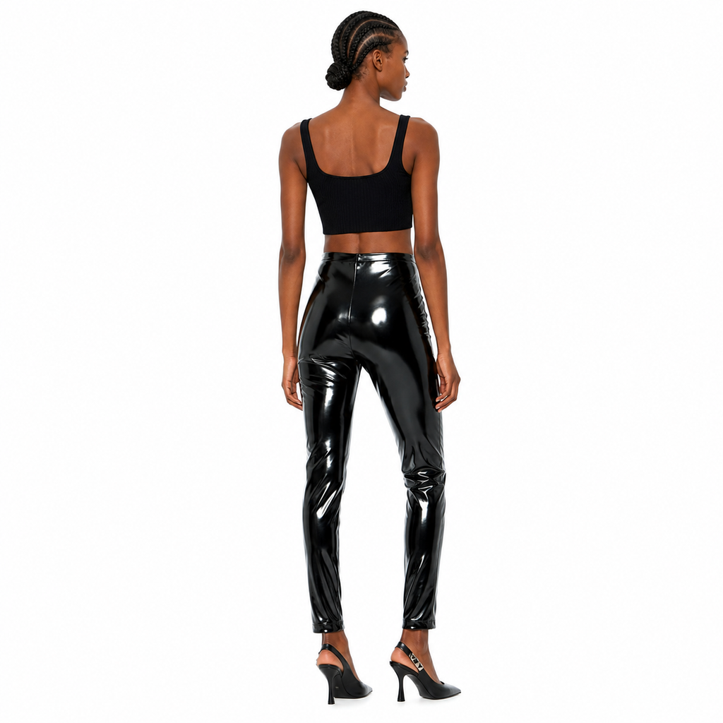 Patrizia Pepe Women Trousers Long Glossy Black