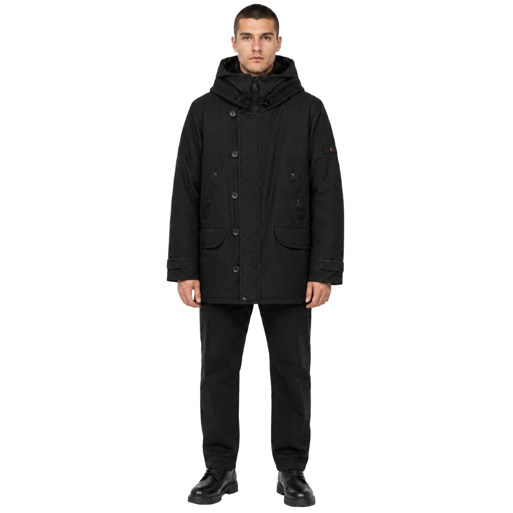 Peuterey Men Down Jacket Fadi Eco Fur Black