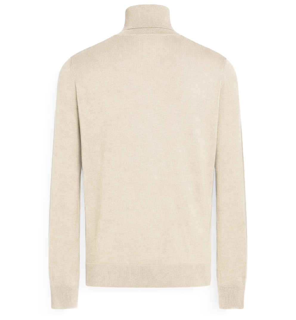 Emilio Romanelli Men Knit Turtleneck Gauge Beige