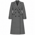 Dolce & Gabbana Men Coat Double-Breasted pied-de-poule Black