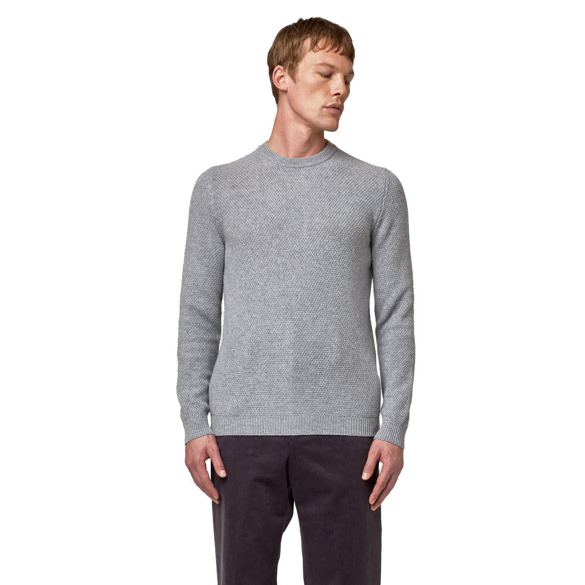 Alpha Studio Men Crew Neck Chicco Riso Sweaters Grey