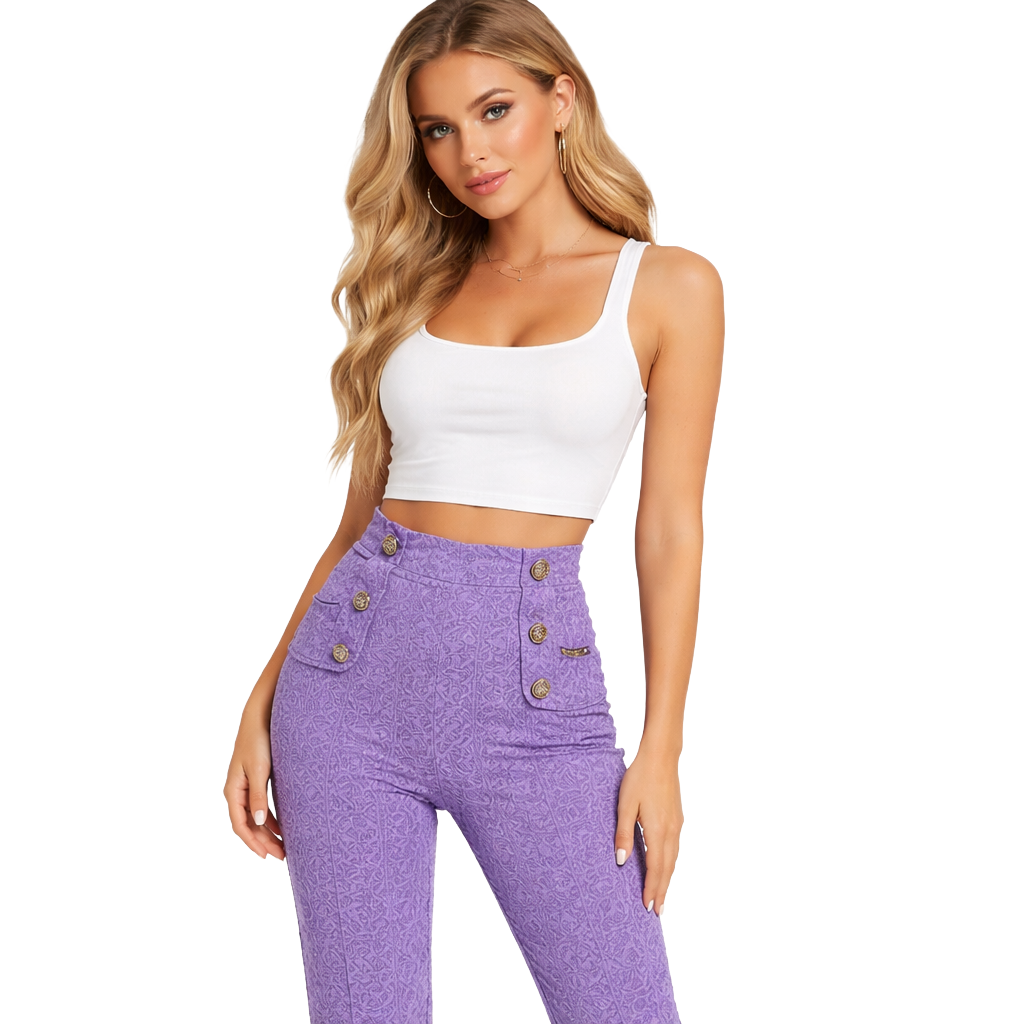 Elisabetta Franchi Women Trousers Fitted Purple