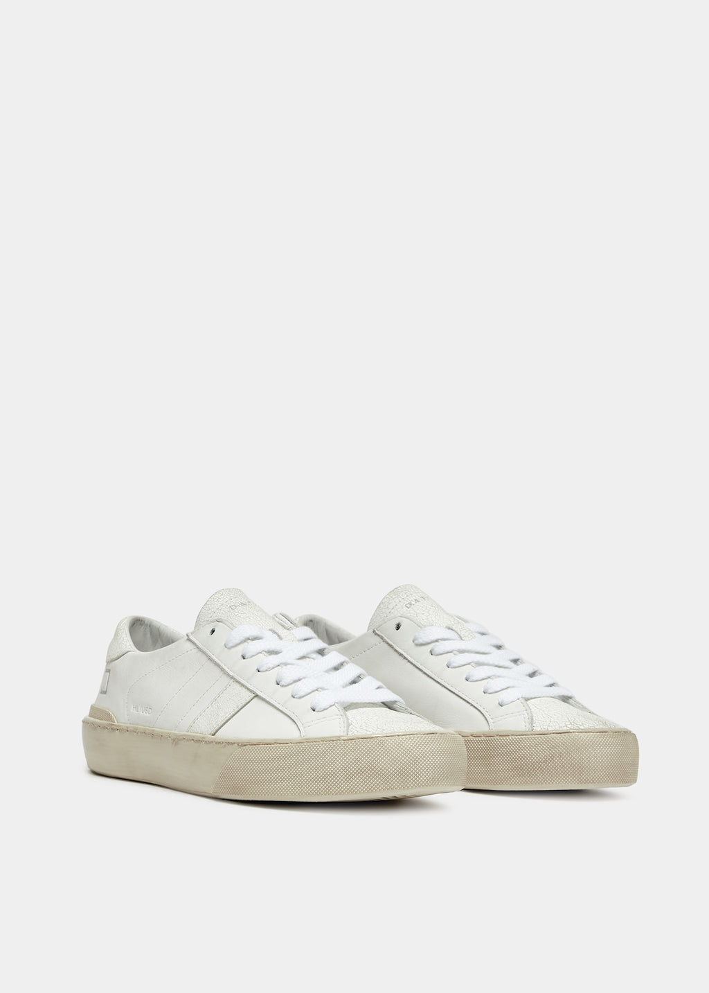 D.A.T.E. Men Hill Low Distressed Sneakers White