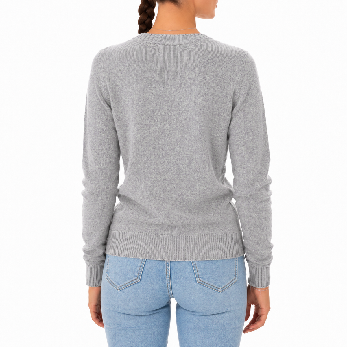 Emilio Romanelli Women Knit Cashmere Crew Neck Grey