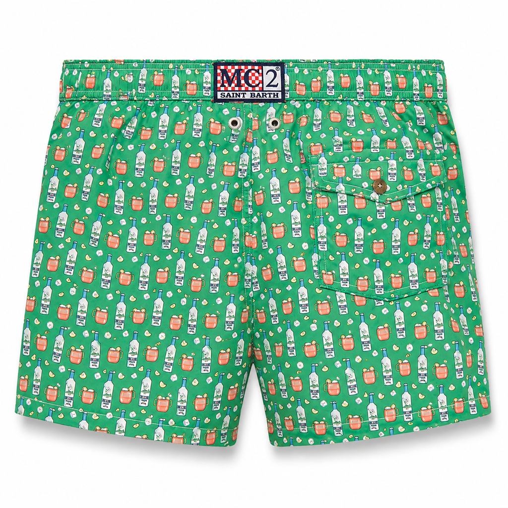 MC2 Saint Barth Men Swimsuit Vodka Mule Green