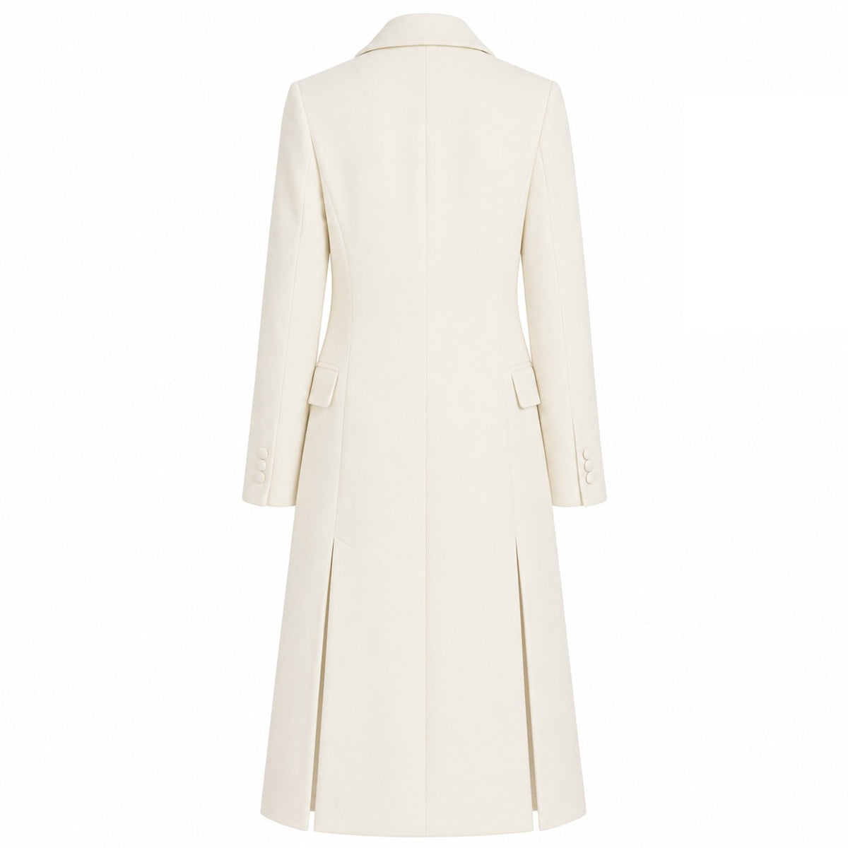Loro Piana Fabric Women Coat Long Lapel Satin White