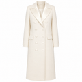 Loro Piana Fabric Women Coat Long Lapel Satin White