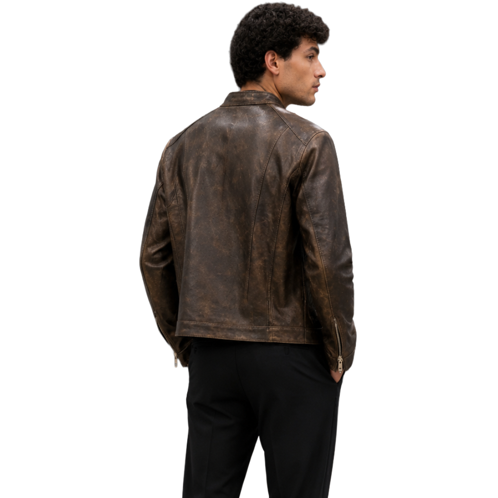 Dolce & Gabbana Men Jacket Leather Toro Brown