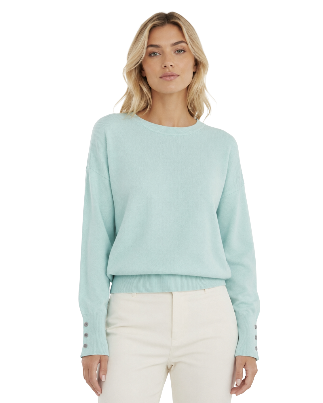 Alpha Studio Women Crew Neck seta-cashmere Sweaters Green