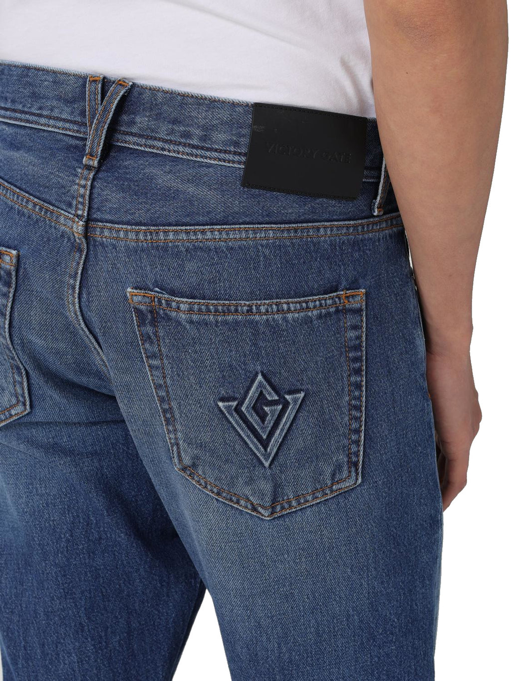 Victory Gate Men Denim Slim Indaco Jeans Blue