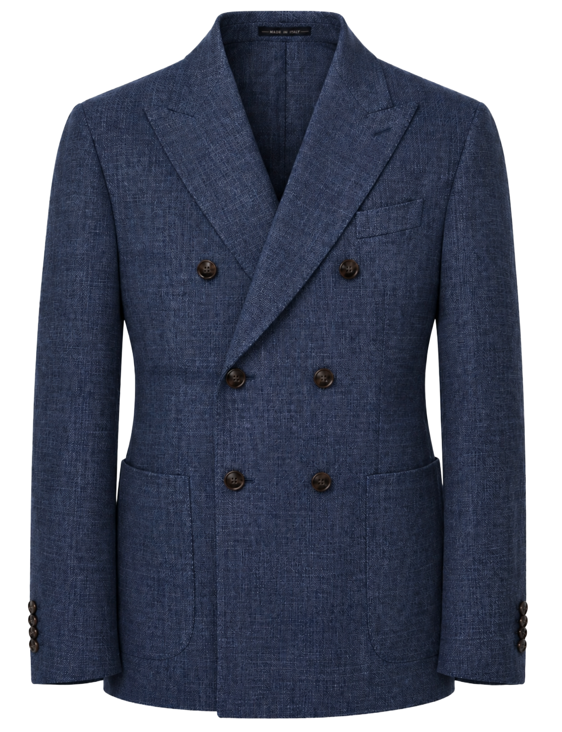 Loro Piana Fabric Men Jacket Double-Breasted Softime Blue