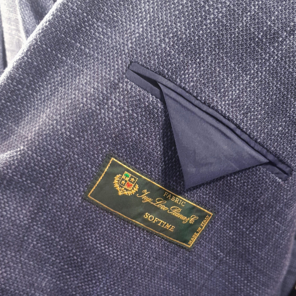 Loro Piana Fabric Men Jacket Double-Breasted Softime Blue