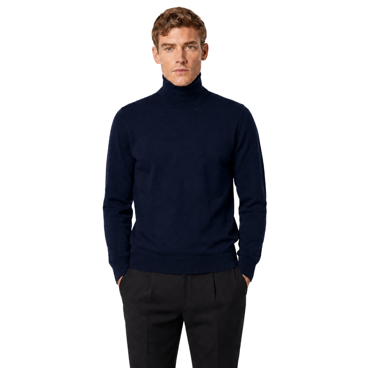 Alpha Studio Men Knit Ciclista High Neck Blue