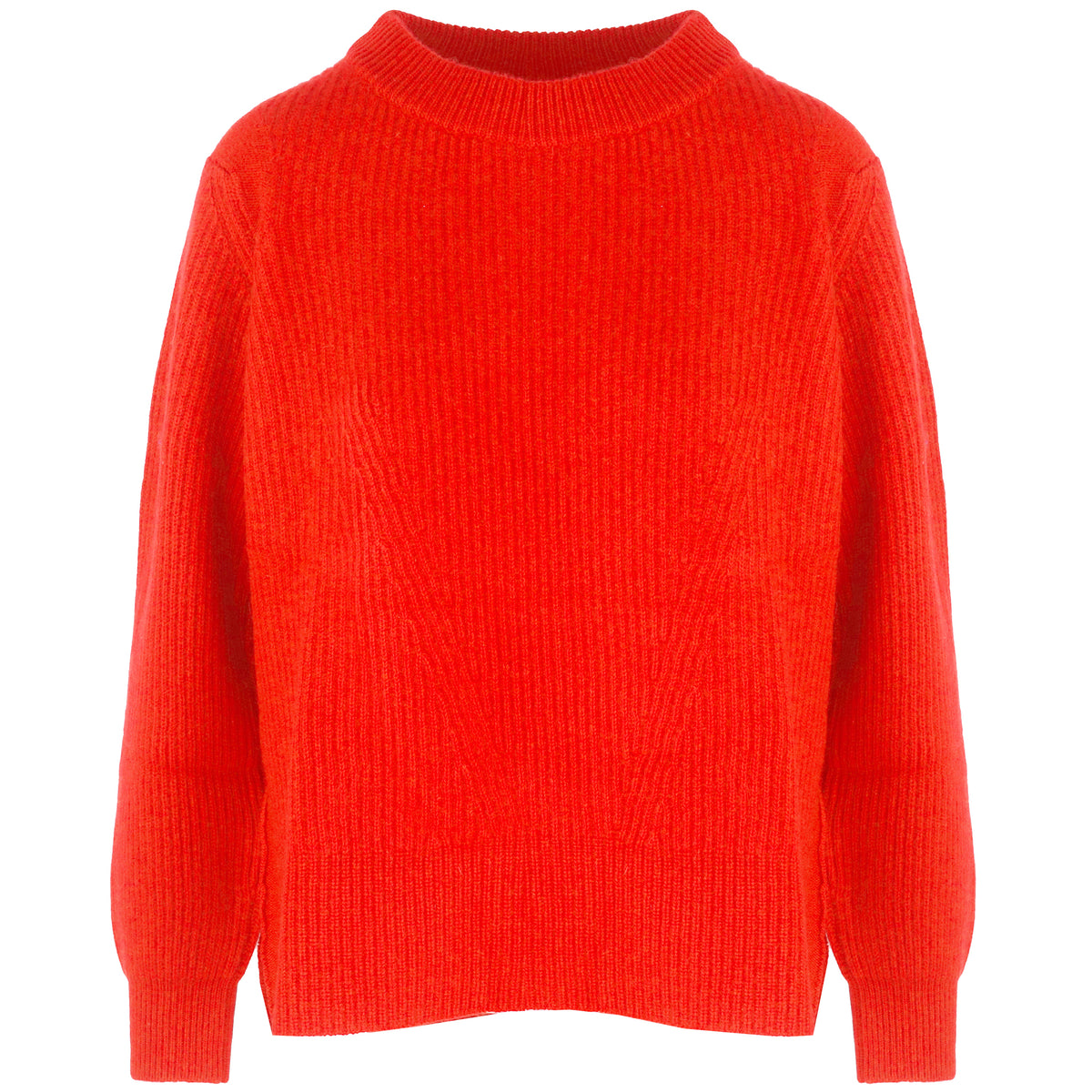 Malo Women Crew Neck Cashmere Brick Sweaters Orange