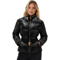 Versace Women Down Jacket Quilted Belt Black