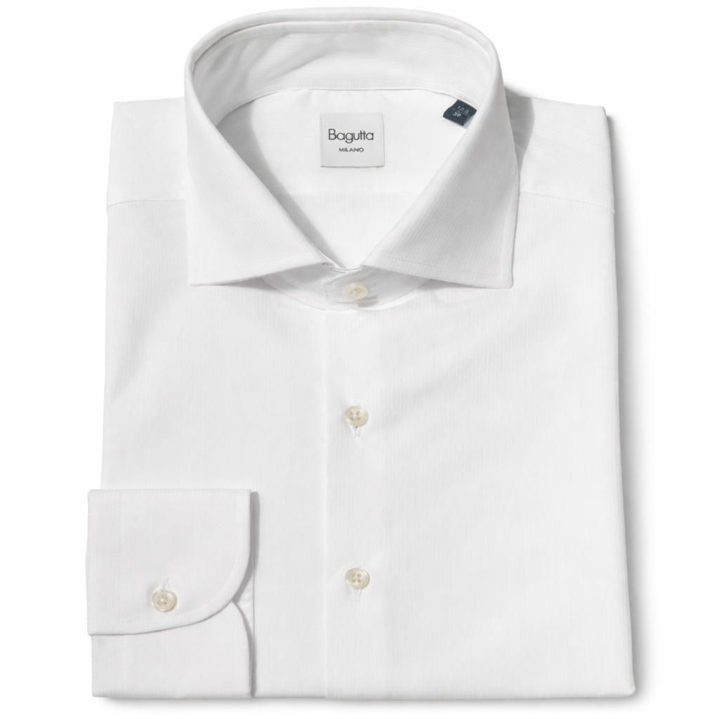 Bagutta Men Shirt Brando Neck Italiano White