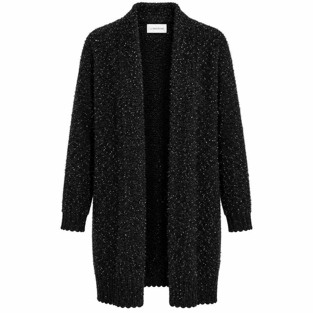 anna molinari Women Cardigan Buclè Long Black