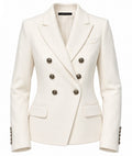 Loro Piana Fabric Women Jacket Double-Breasted Cream White