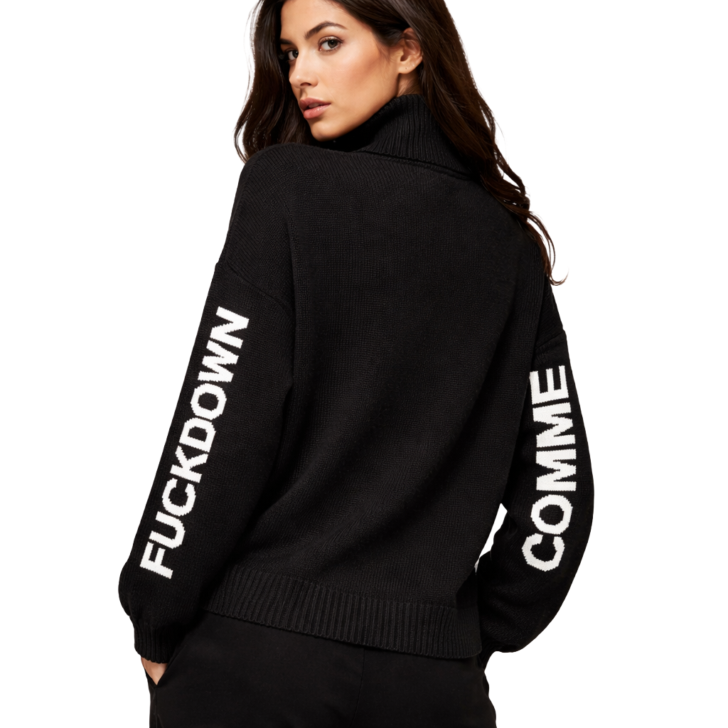 Comme Des Fuckdown Women Knit Turtleneck Black