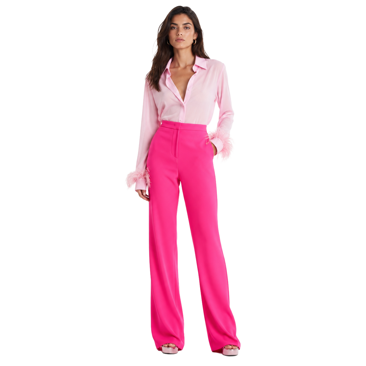 Pinko Women Trousers Hulka Fuchsia
