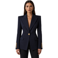 Balmain Women Jacket Single-Breasted Blue