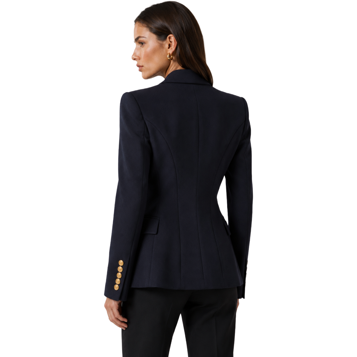 Balmain Women Jacket Single-Breasted Blue