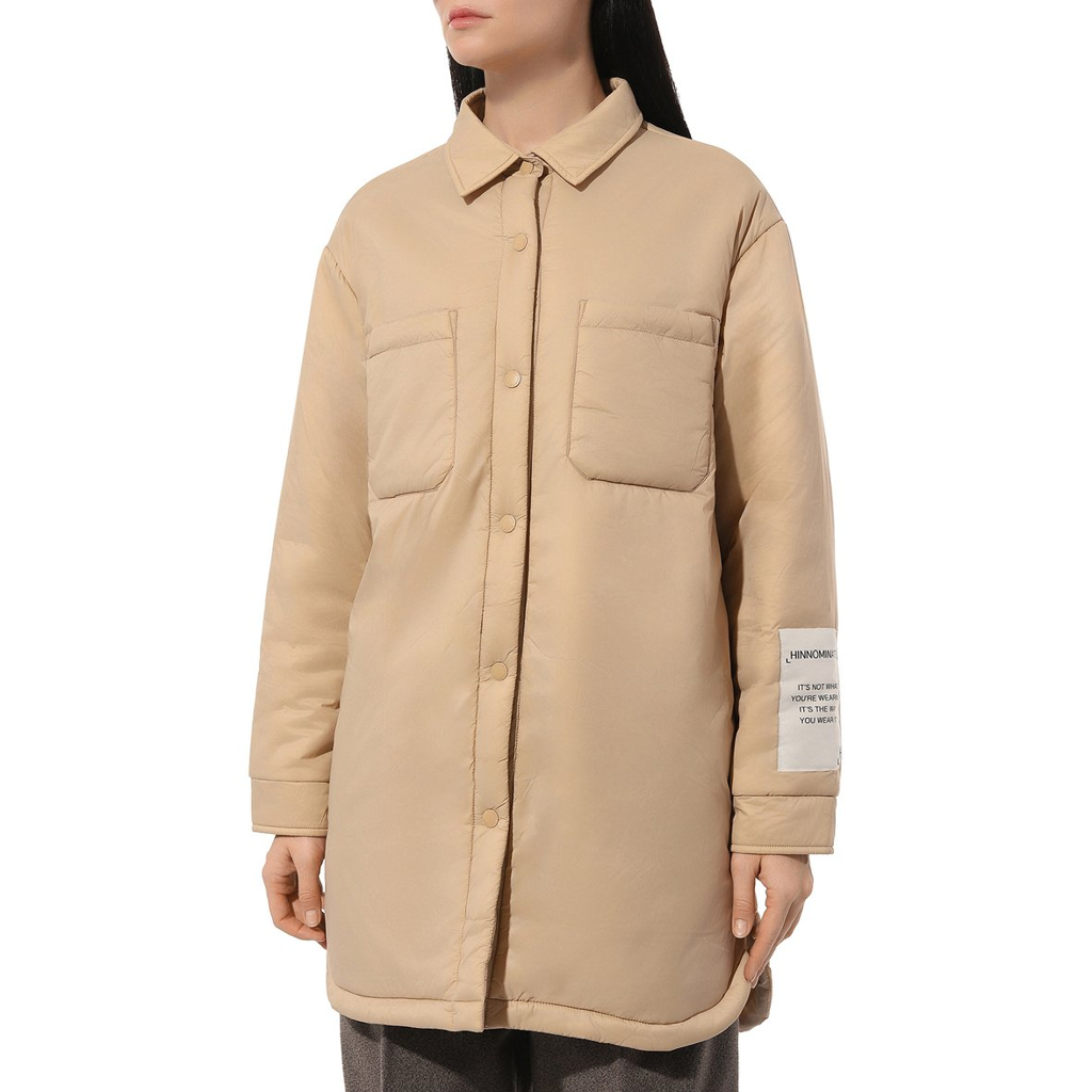 Hinnominate Women Jacket Shirt Beige